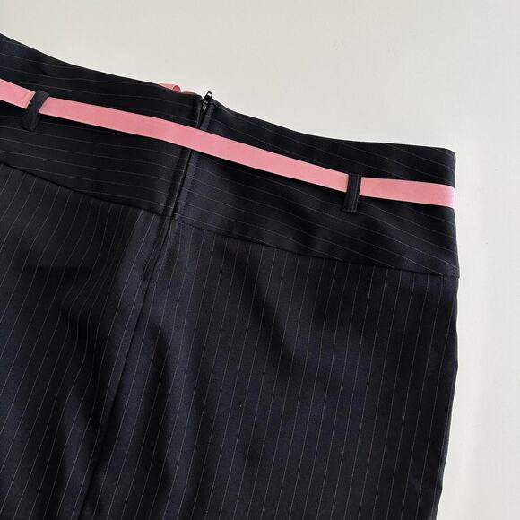 Black pink Copper key pin stripe mini midi skirt - Picture 7 of 7
